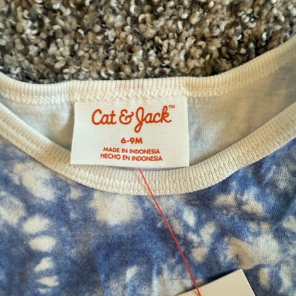 Cat & Jack Baby Boy Blue and White Tie-Dye Bodysuit Size 6-9 Months NWT - Picture 2 of 3